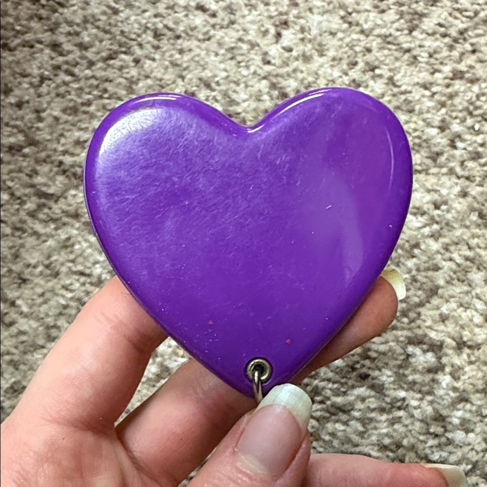 Purple Heart-Shaped Compact Mirror - Picture 2 of 6